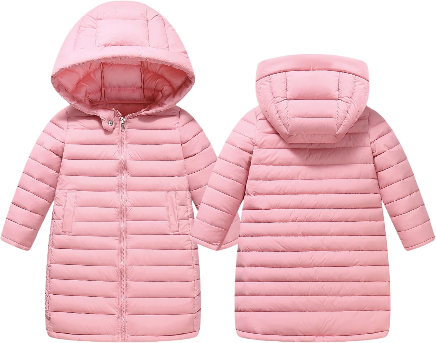 Happy Cherry Boy Girl Down Jacket Windproof Snowsuit Long Sleeve Thick Outwear Overcoat with Hood for Winter Hiking Skiing