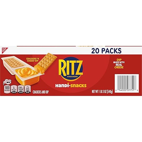 Miniatura 15 de Handi-Snacks RITZ Crackers 'N Cheesy Dip Paquetes de Aperitivos, Aperitivos Escolares, 20 Paquetes de Aperitivos
