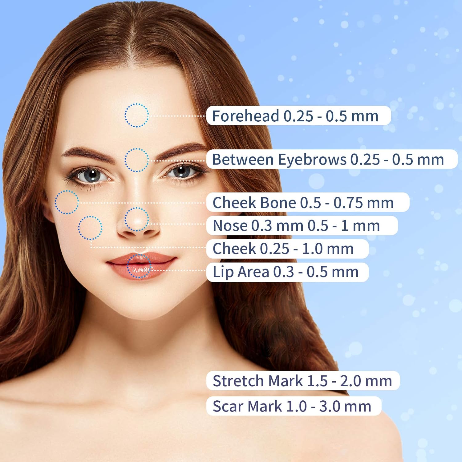 Adjustable Microneedle Derma Stamp for Face Skin Acne Scar Repair and Hair Growth - Microneedling Derma Roller Pen Tool : Beauty & Personal Care