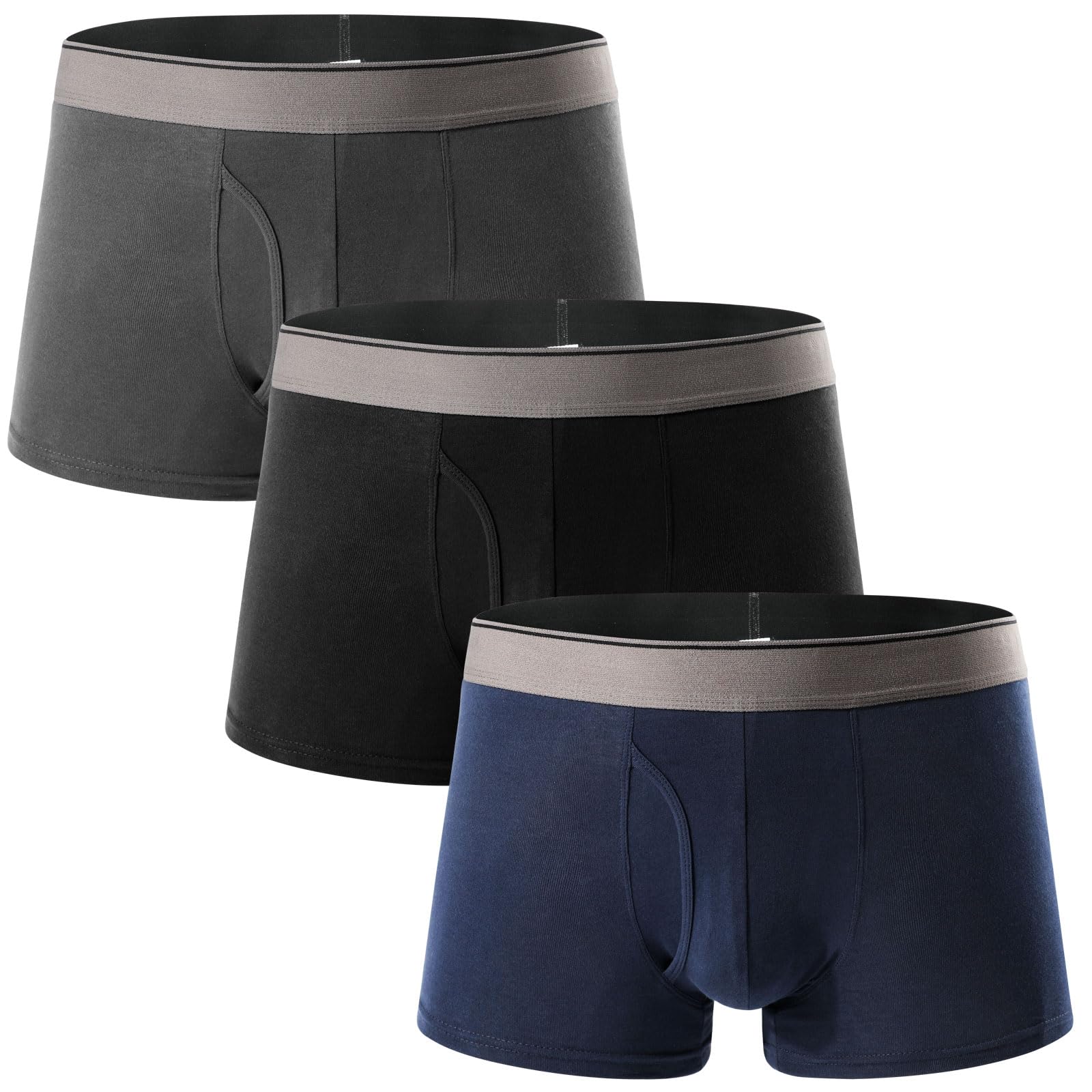Amazon | [シュアナウ] ボクサーパンツ メンズ 下着 3枚セット 綿 前