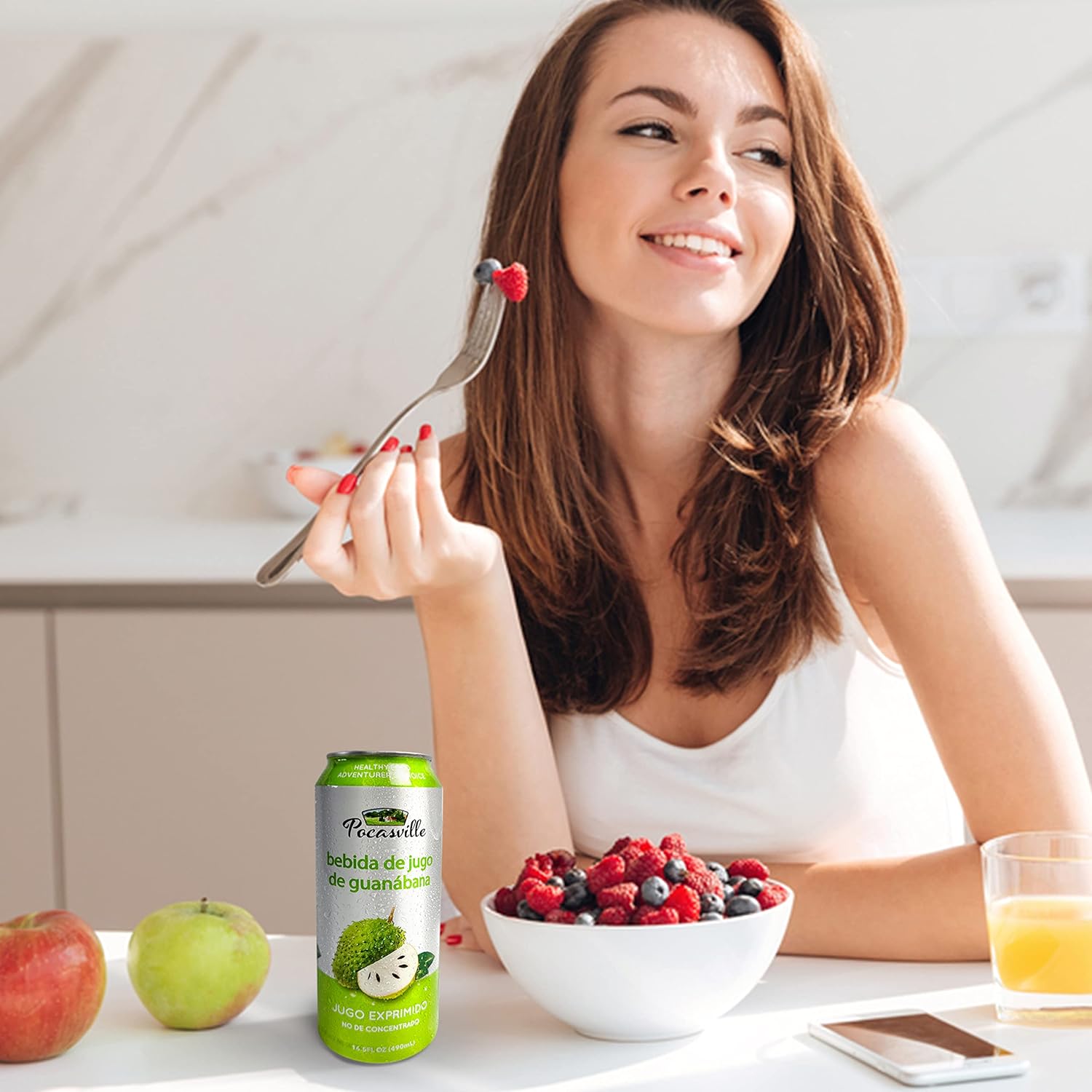 Pocasville Fruit Juices, Squeezed not form Concentrate, 16.5 Fluid Ounce Can (Soursop, 6 Cans)