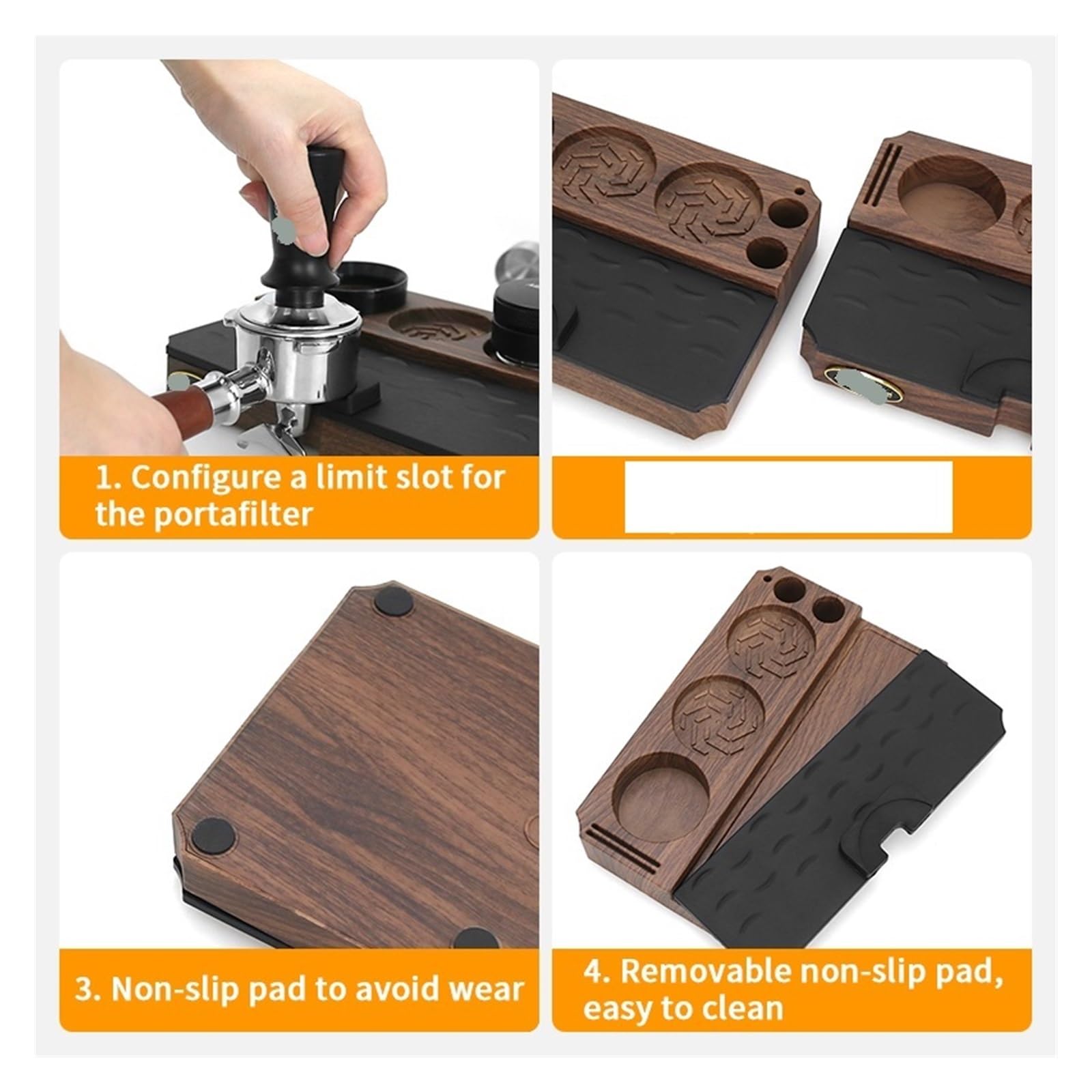 Estación De Compactación De Café, Compatible Con Delonghi, Compatible Con Breville, 51MM 54MM 58MM ABS Portafiltro Holder Espresso Barista Tool(White Station 1pcs)