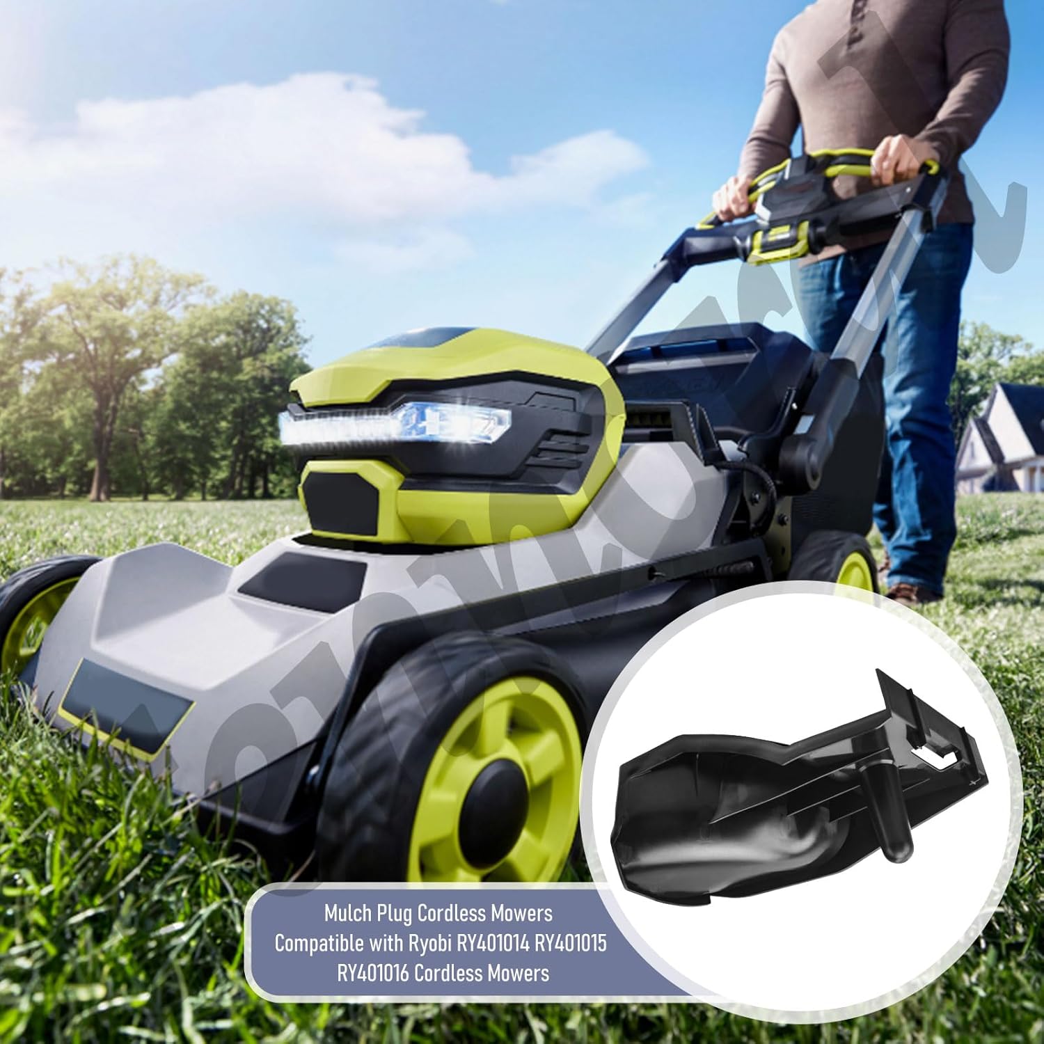 541643002 Mulch Plug Replacement Compatible with Ryobi 40 volt Cordless Mowers Fits RY401020 RY401016 RY401015 RY401014 Models -Household Lawn Mower Mulch Plug Replacement