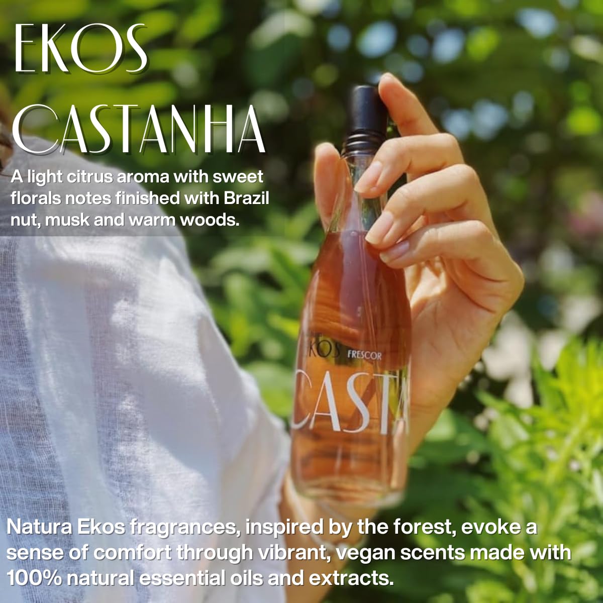 Natura Ekos Castanha Frescor Eau de Toilette - Long Lasting with Notes of Citrus, Florals, Brazil Nut & Musk - Floral & Citrus Women’s Perfume 150 ml - Image 2