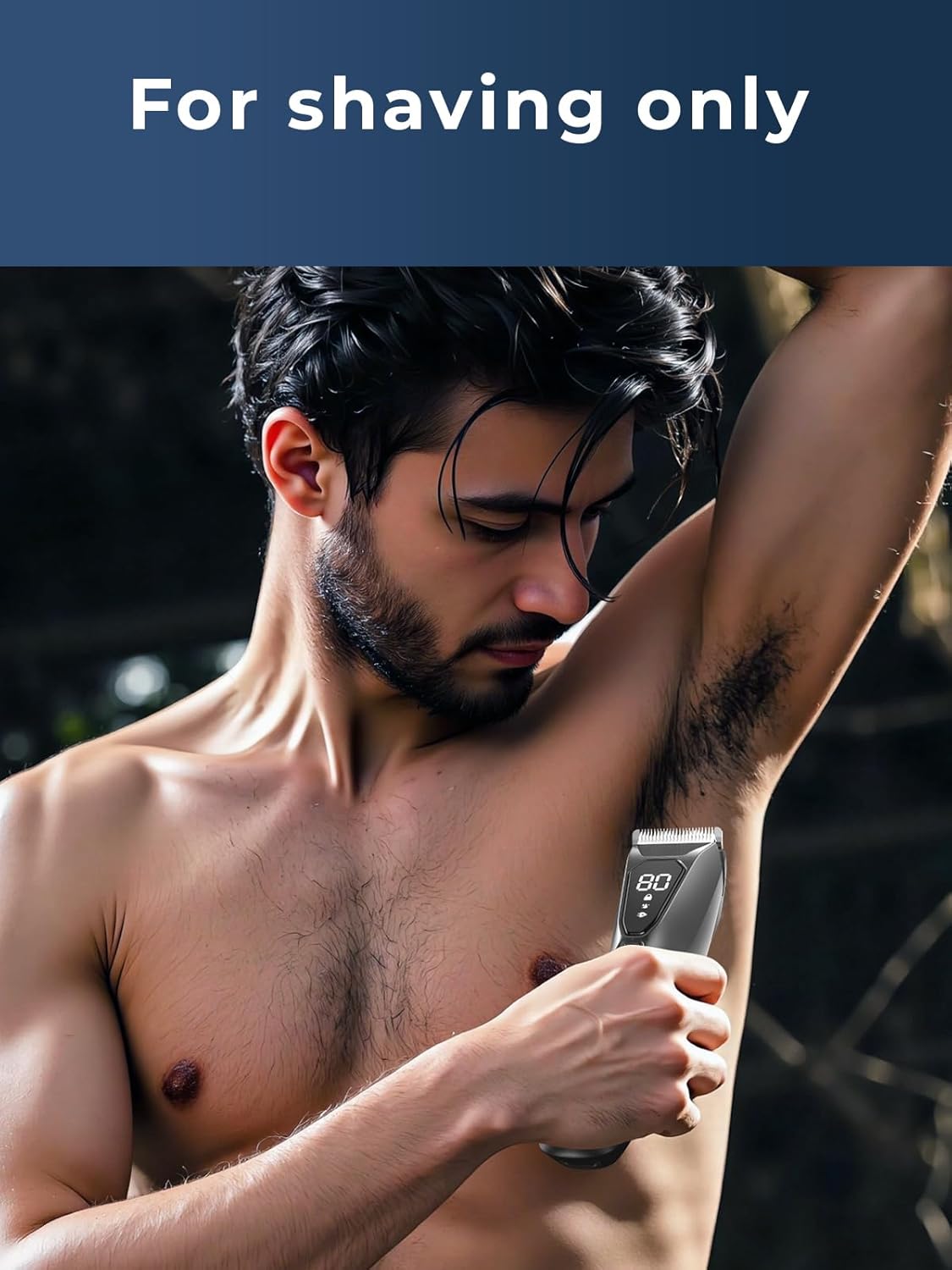 Pubic Hair Trimmer for Man - Cordless Body Hair Trimmer for Men - Electric Ball Shaver with Display & Light - Waterproof Wet/Dry Groomer kit for Groin - 4000K Light - Cosmic Black - Image 7