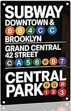 NYC Subway Route Map Metal Sign New York Transit System Aluminum Metal Signs for Garden, Yard, Porch, Home Bedroom, Kitchen Decor 8 X 12 Inch, Weather Resistant, Waterproof, Durable Ink, Easy to Mount