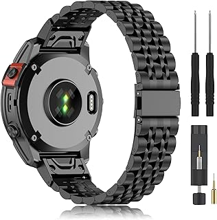 22mm Metal Watch Bands for Garmin Fenix 7 Pro/7/6 Pro/6,Stainless Steel Quickfit Strap for Fenix 5 Plus/5/Forerunner 965/955/945/935/Descent G1/Approach S62/Quatix5