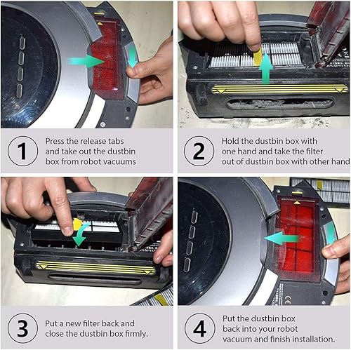 Miniatura 6 de Neutop Filtros de repuesto compatibles con iRobot Roomba 800 y 900 Series 801 805 850 860 870 877 880 890 891 895 960 961 980 981 985, paquete de 9