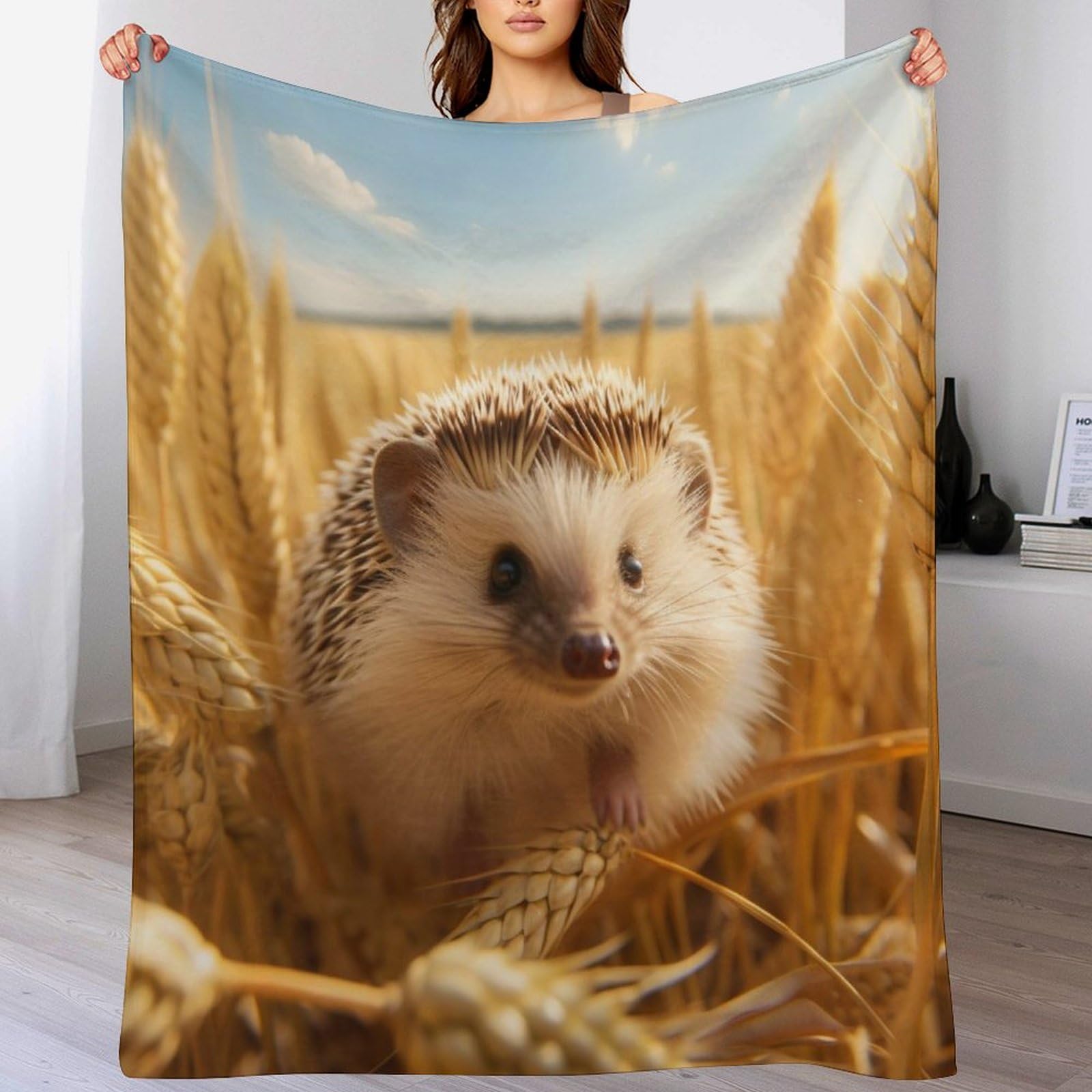 Couverture hérisson 3D cadeau idéal idée douce et moelleuse pour lit et voyage