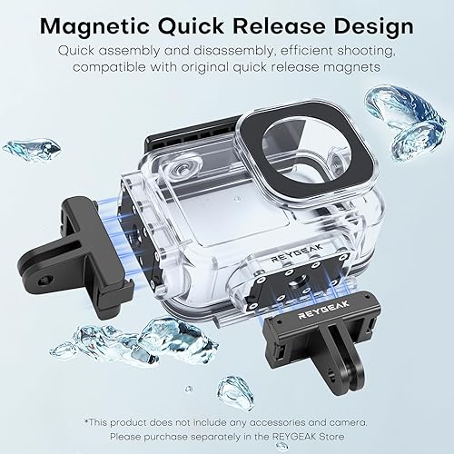 Miniatura 2 de REYGEAK Funda impermeable para DJI Osmo Action 5Pro43,164FT50M Kit de buceo de carcasa protectora subacuática, carcasa de buceo con interfaz
