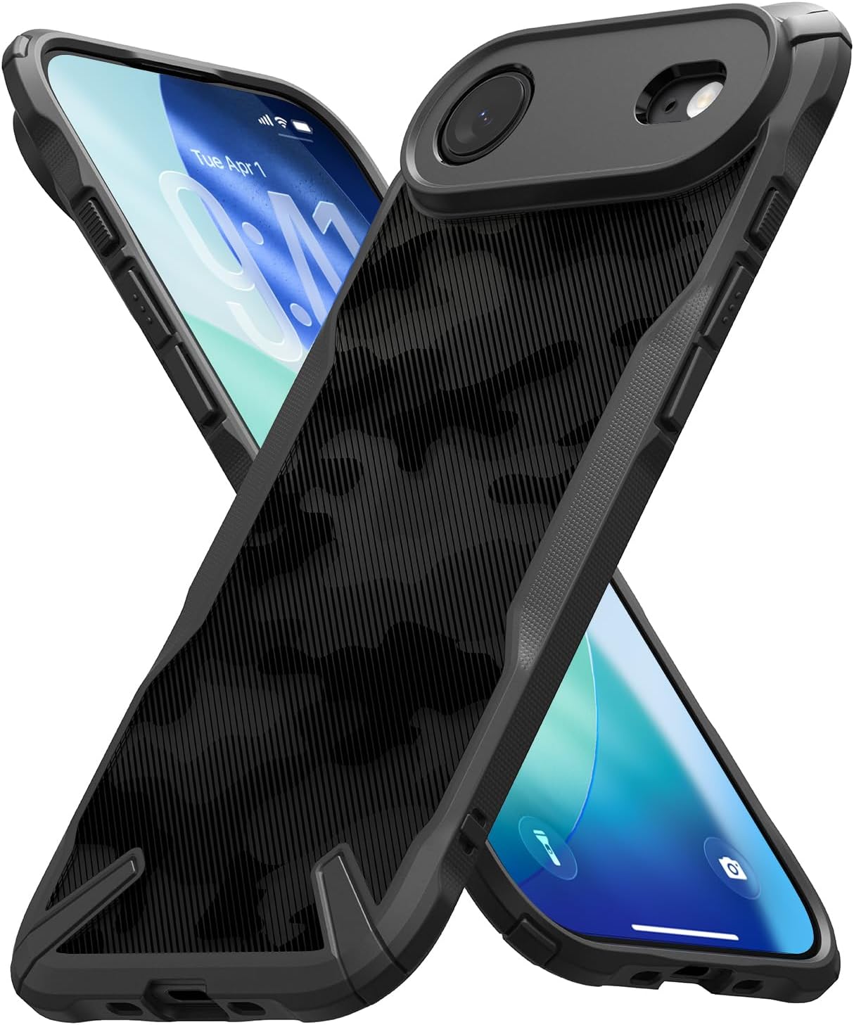 Ringke Fusion-X for iPhone Air Case, [Heavy Duty Protection] Camouflage Rugged Shockproof Scratch Resistant Anti-Yellowing Protective Bumper Cover with Precise Camera Cutouts - Camo Black