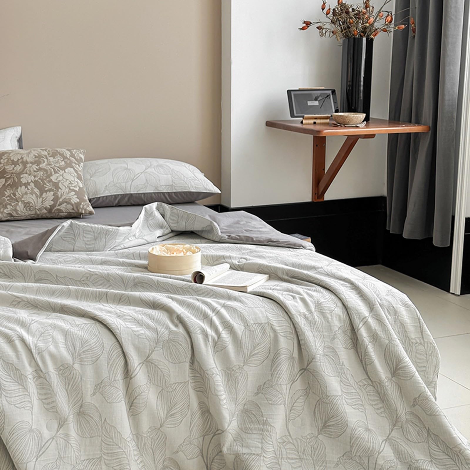 Set Copripiumino con Lenzuola, copripiumini e Coperte rinfrescanti per Chi Dorme al Caldo - Trapunta Leggera in Puro Cotone Lavabile in Lavatrice e climatizzata