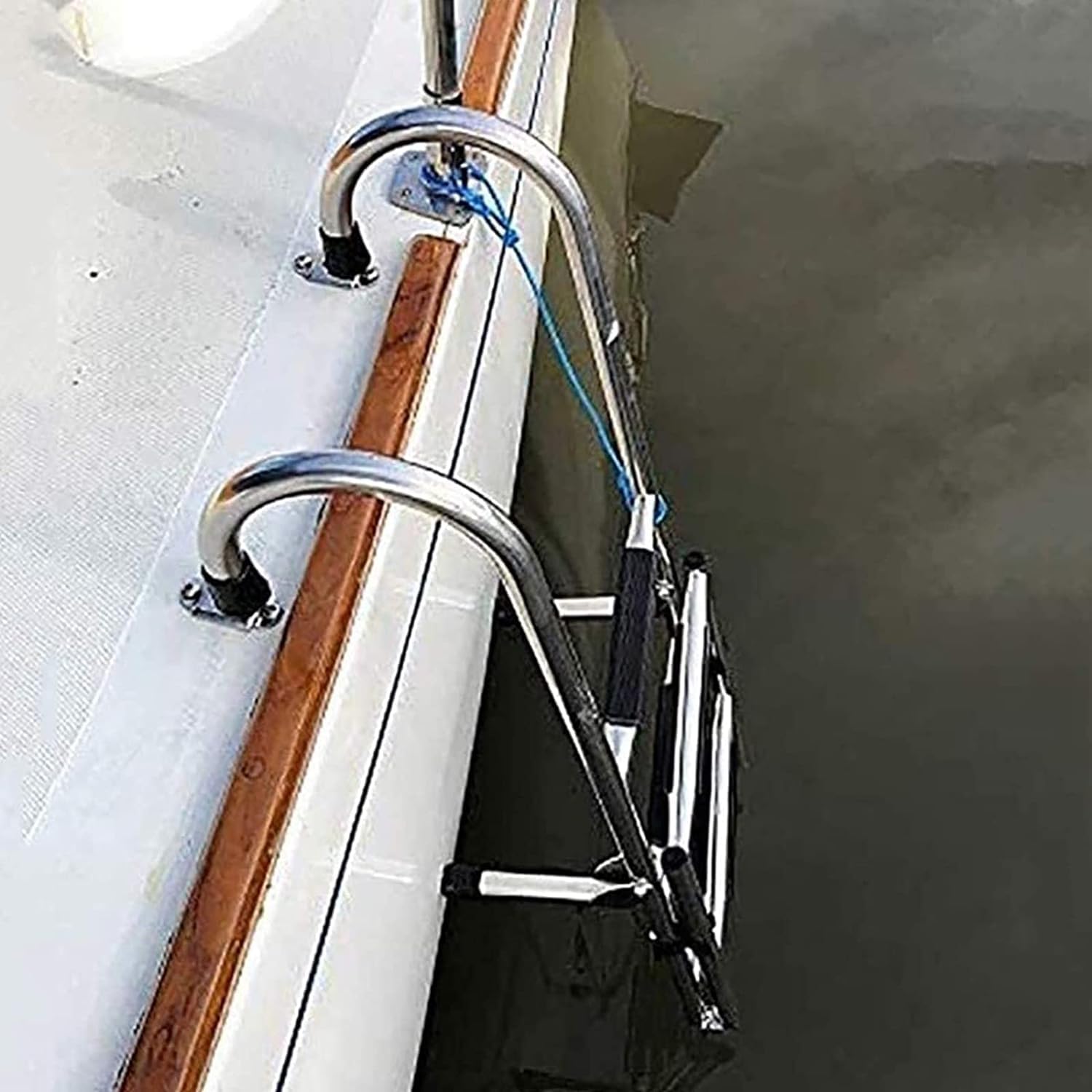 Scala per barche – Scala marina pieghevole in acciaio inox per un facile imbarco, adatta per banchina, ponte navale e accesso a poppa