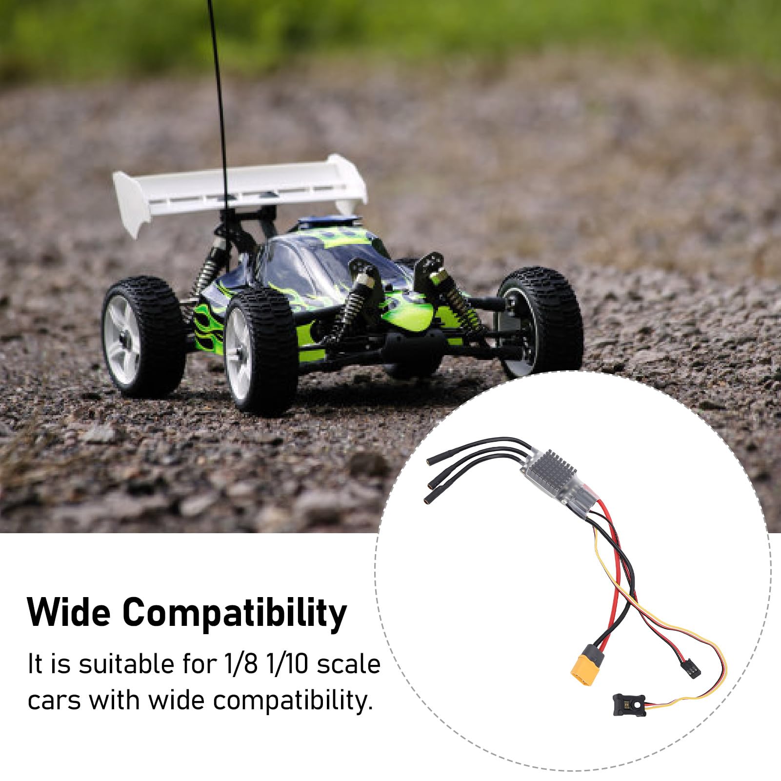 POENVFPO Regulator Obrotów Silnika RC Crawler Car, Regulator Obrotów 2-6S LiPo 80A z Regulowanym Wyjściem BEC, Bezszczotkowy Regulator Obrotów do Samochodów SCX10 w Skali 1/8 i 1/10