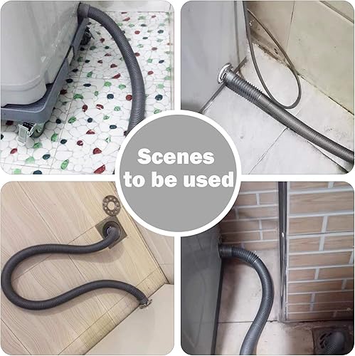 Miniatura 2 de Manguera de drenaje para lavadora-Servineart de 23 pies, manguera de drenaje flexible corrugado para lavadora de 1 14 pulgadas con 1 adaptador, 1