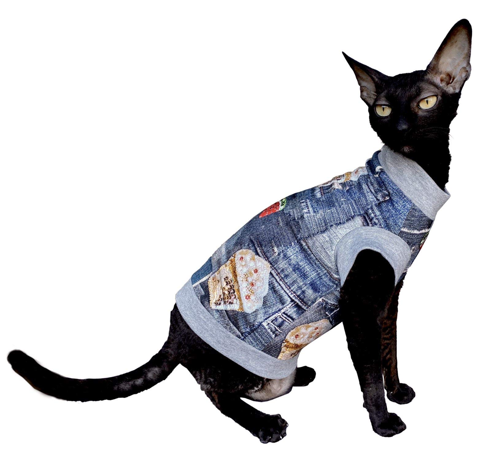 T-shirt chat Sphynx coton stretch XL pour protéger la peau