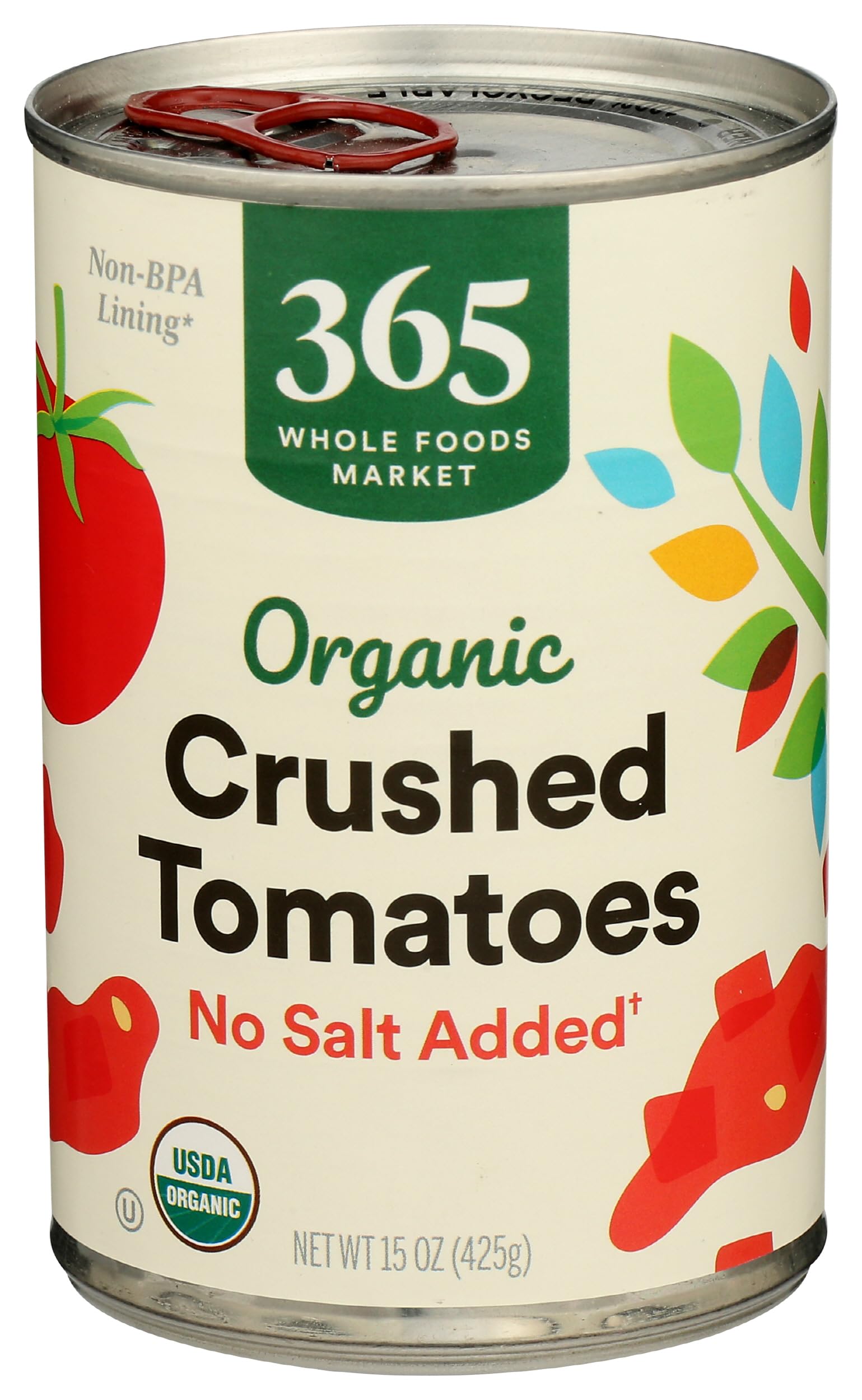 365 by Whole Foods Market, Organic Crushed Tomatoes, No Salt Added, 15 Ounce