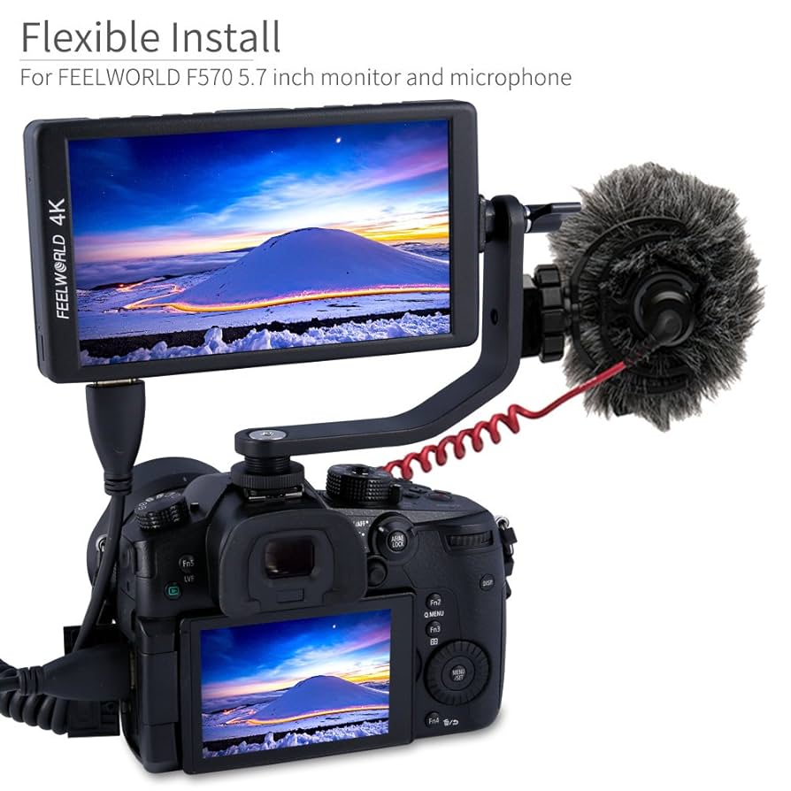 5.5インチスクリーンモニター、フルＨＤ、チルトアーム、バッテリー、充電器付属 Amazon | FEELWORLD F5 F570 S55 FW568 用チルトアーム 5インチ