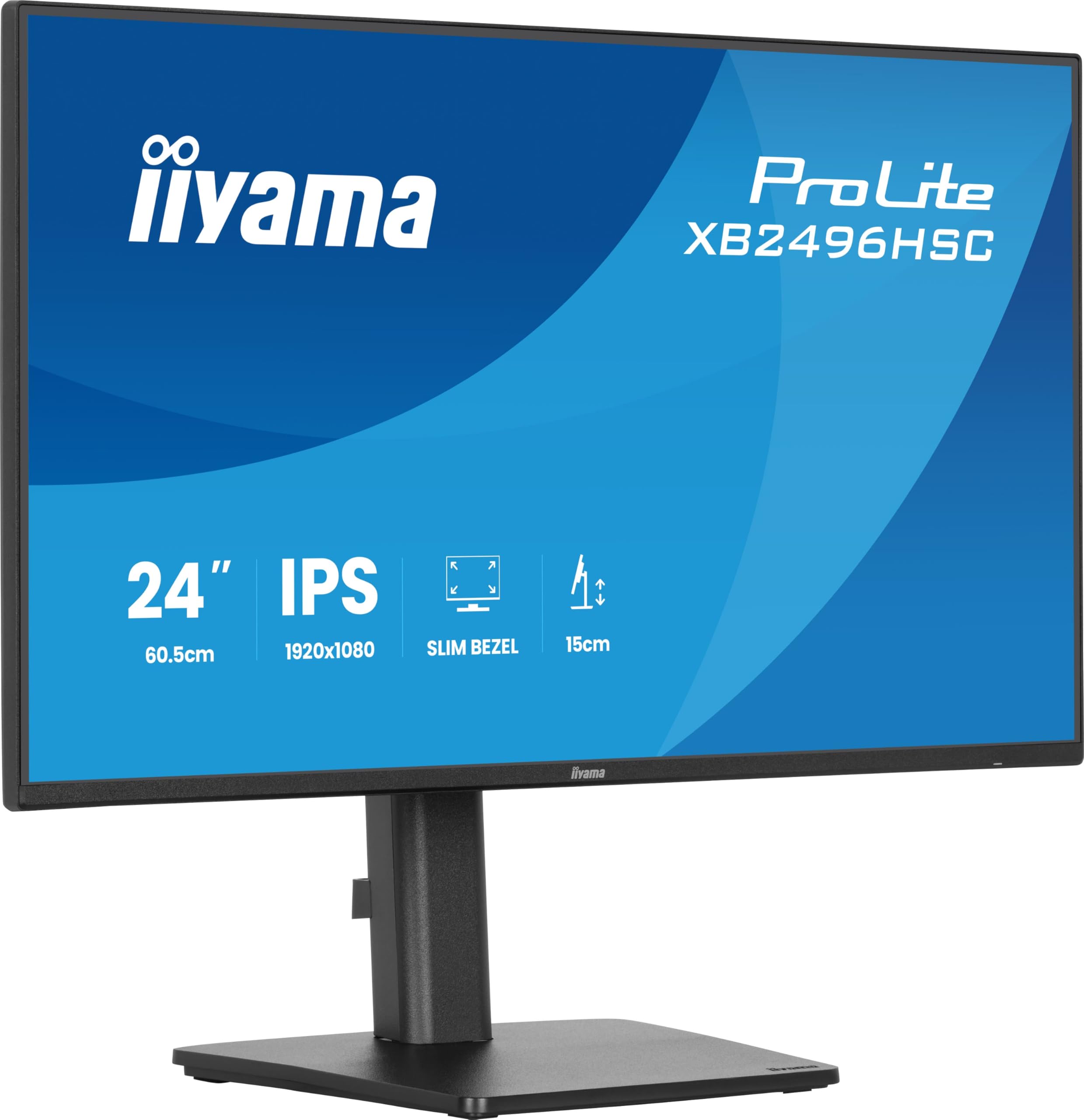 iiyama Prolite XB2496HSC-B1 60,5cm 23.8" IPS LED-Monitor Full-HD 144 Hz HDMI USB-C (65W) USB Hub (USB v3.2 Gen 1, Type-C) Slim-Line Höhenverstellung Pivot schwarz