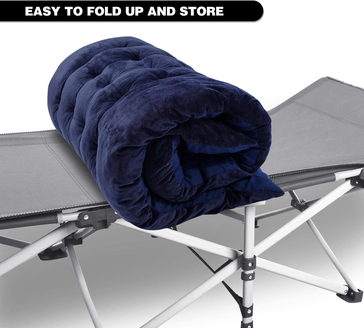 REDCAMP Folding Camping Cots with Thicker Cot Pads for Adults Heavy Duty, 28" Extra Wide Sturdy Portable Sleeping Cot for Camp Office Use