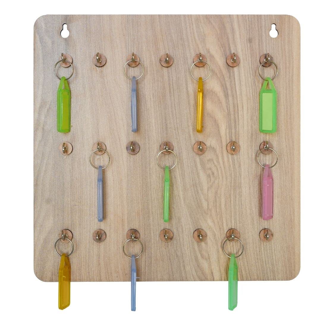 INKART� Square Wooden Key Stand Wall Mounted Holder for Home Decor | Keychain Holder Piece 1 Brown (Beige) (B0C37P8VNZ) Amazon Price History, Amazon Price Tracker