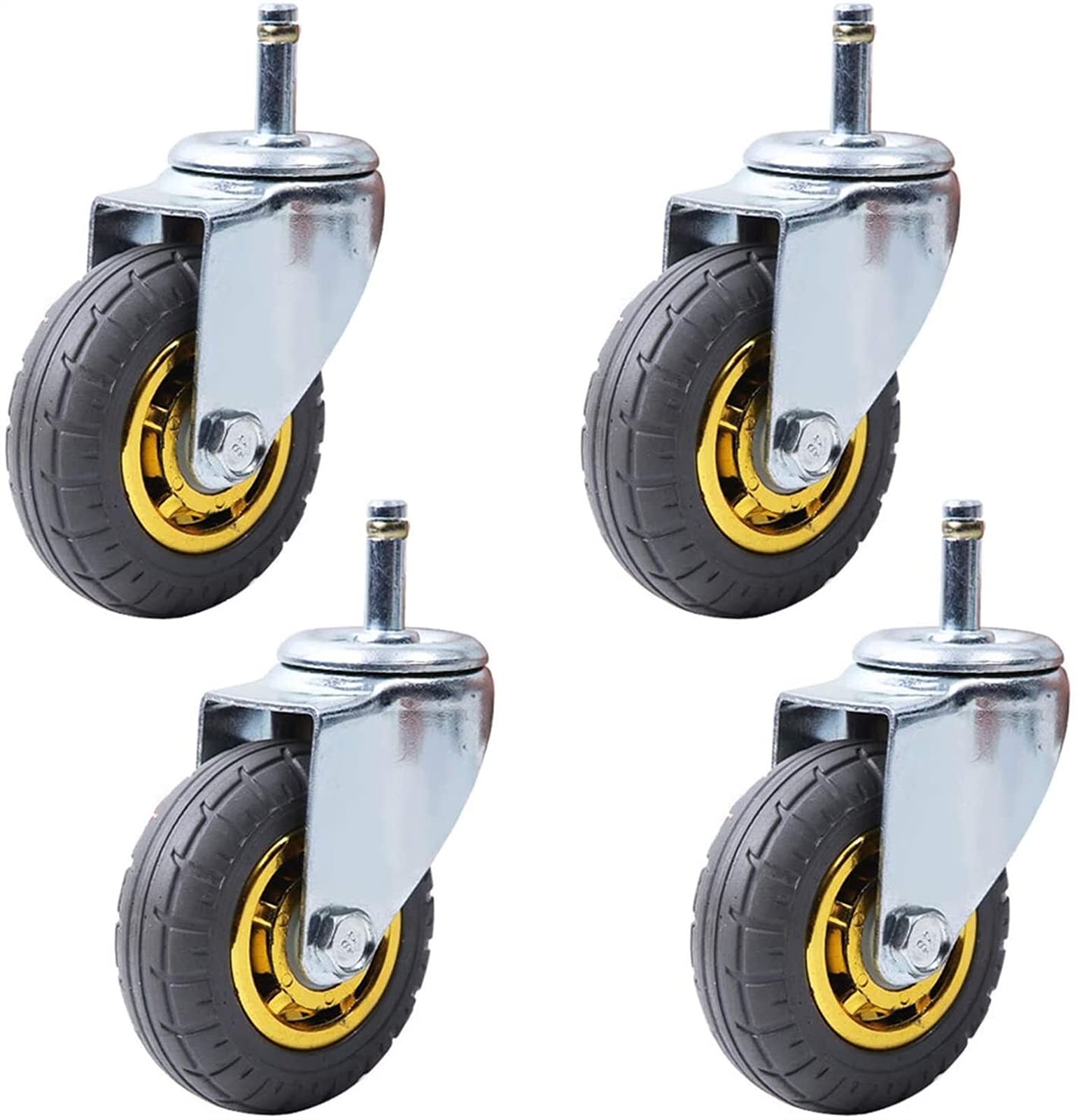 Roulettes de meubles robustes en caoutchouc 3 pouces roues de chariot universelles de rechange