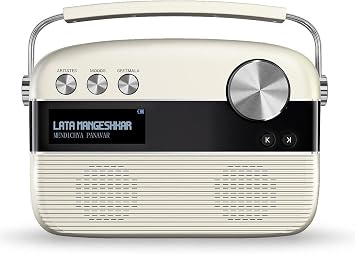 Carvaan Saregama Marathi Portable Digital Music Player Porcelain White