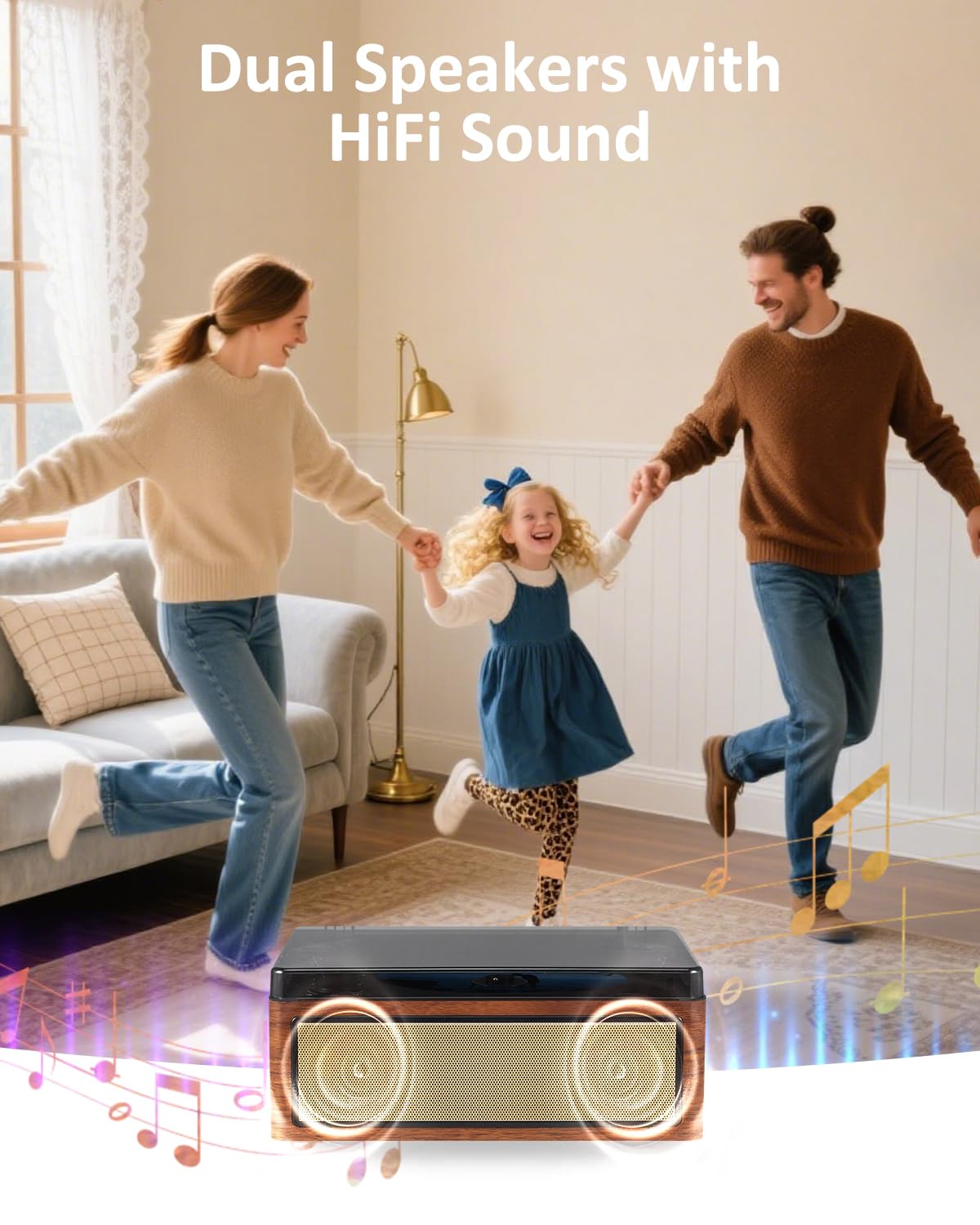 G Keni CD Player Bluetooth 5.0 mit Radio & AUX - Tragbarer Stereo CD-Spieler mit 3000 mAh Akku, Doppel-Lautsprechern, LED-Display, Klinke & Bluetooth Sender Ältere, Kinder