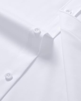 Men's Short Sleeve Dress Shirts Stain Shield Stretch Button Down Shirt Business Casual Formal Wedding Office Tops