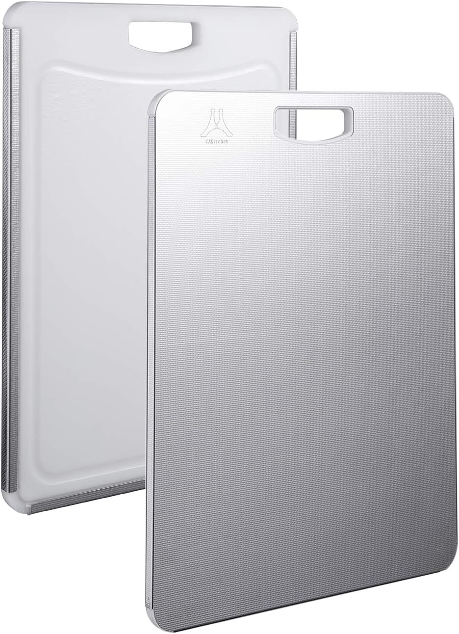 Stainless Steel and Plastic Composite Cutting Board Multipurpose Cutting Board,304 Food Grade Material, Large Size 17.7"X13.7"