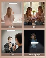 Vista 8 de EZVALO Paquete de 2 Luces de Maquillaje Inalámbricas, Luces de Tocador Recargables para Espejo con 3 Modos de Color, Atenuación Continua, Control