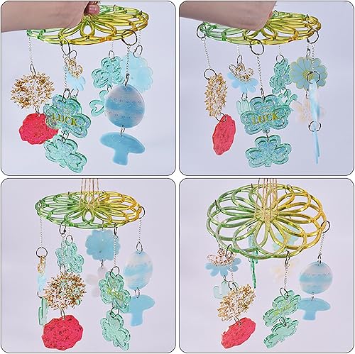 Miniatura 7 de Paquete de 2 moldes de silicona para el día de San Patricio, llavero de trébol grande, molde de resina, trébol de la suerte, sombrero irlandés,