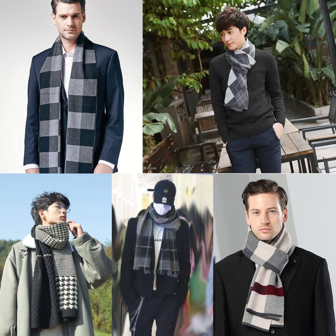 DAISHA 70.8 * 11.8 Inch Womens Mens Australian Wool Scarf, Trendy Winter Scarves Wraps Soft Warm, Christmas New Year gift.
