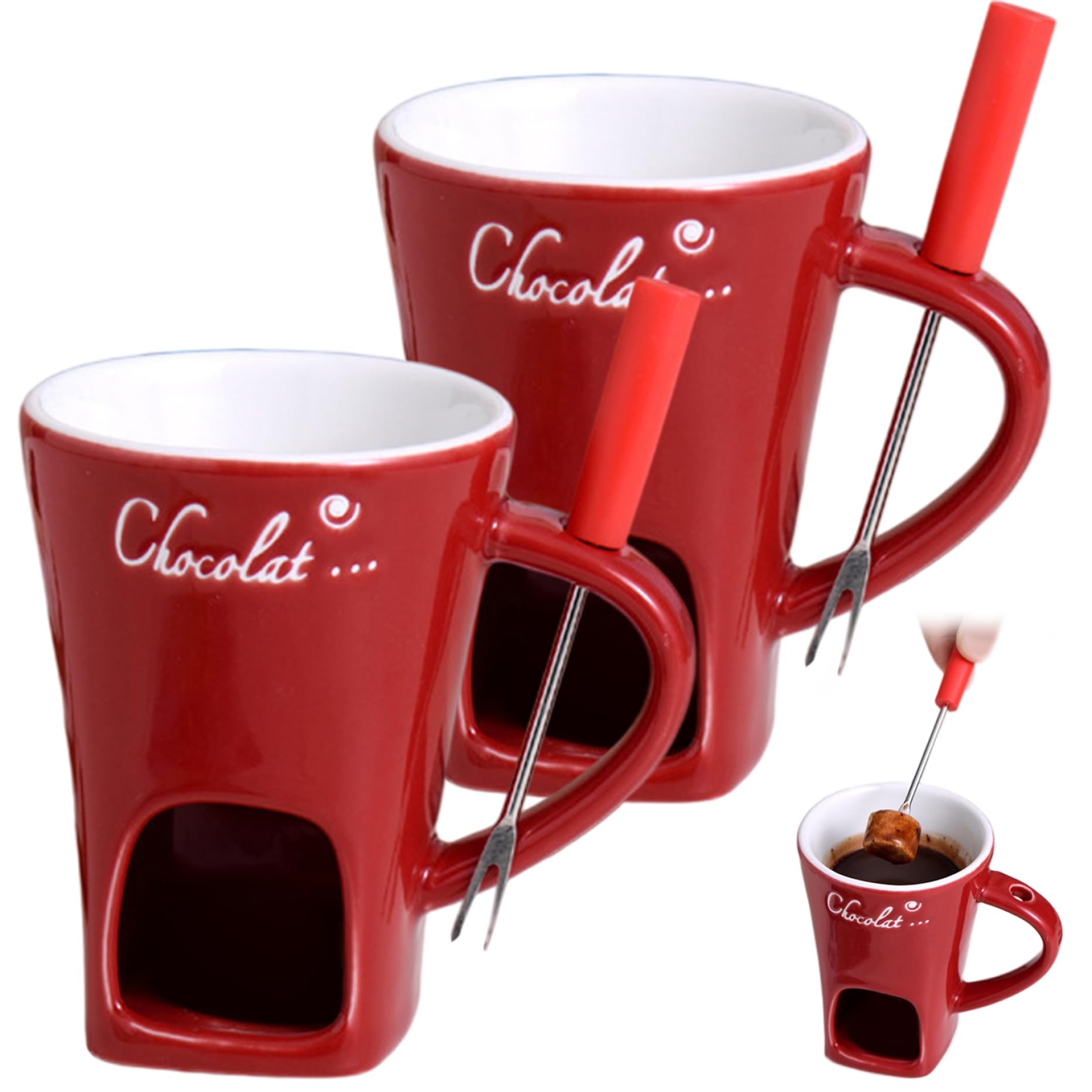 Tasse à fondue au chocolat céramique mini appareil fondue individuel bougie