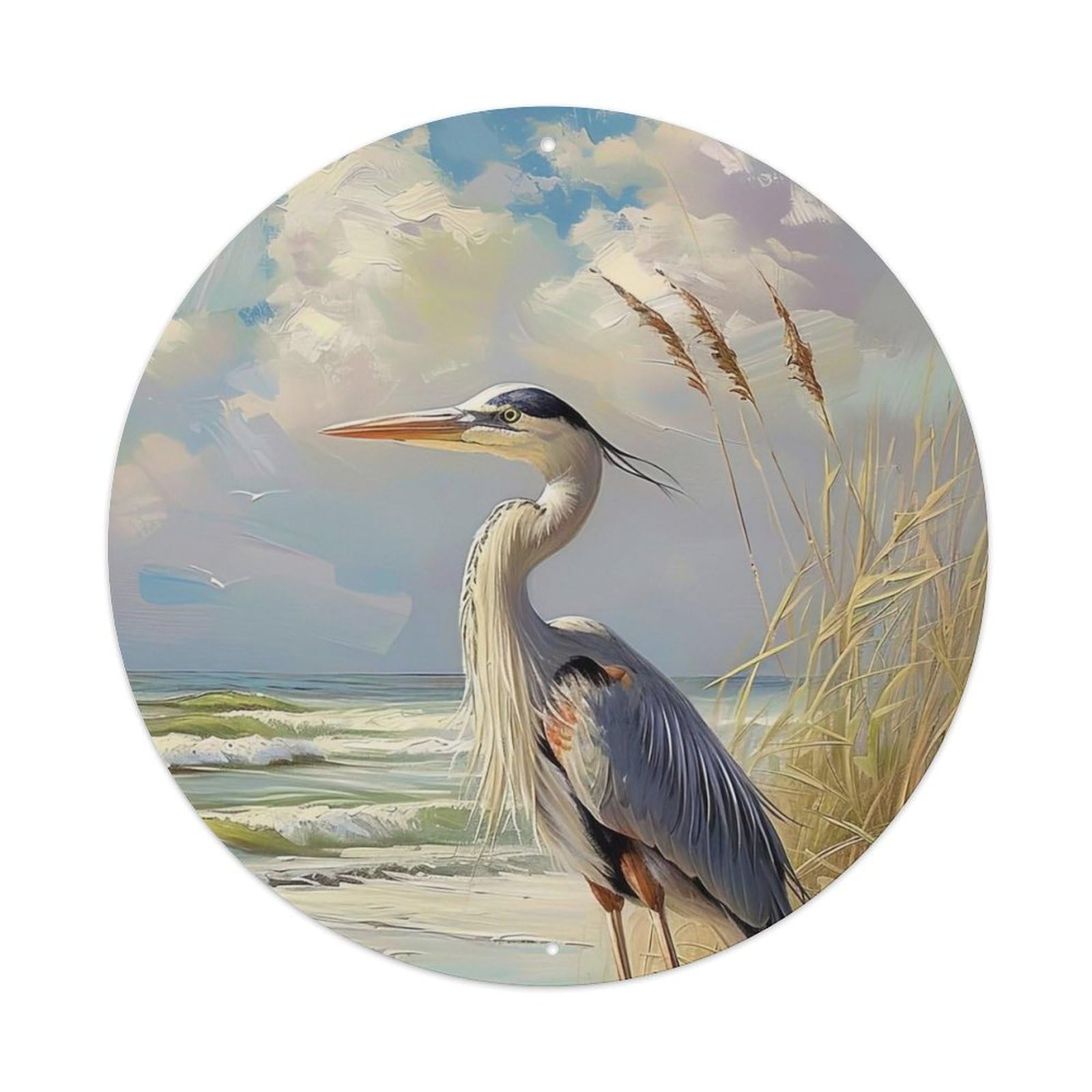 Animal Artwork Egrets by The Sea Metal Tin Sign