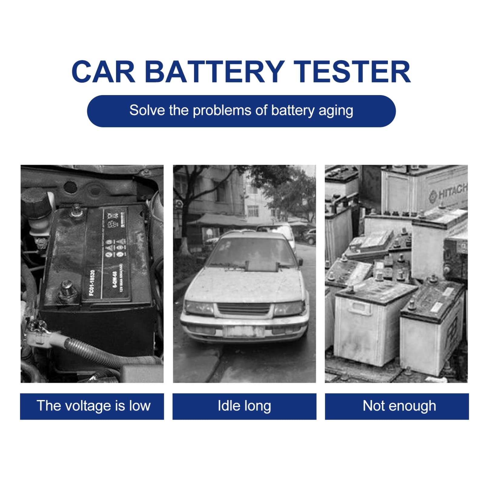 Anneome Comprobador de Batería de Coche Herramienta de Prueba Automática Impresora Idiomas Comprobador de Carga de Batería para Suministros para Automóviles Uso Taller o Garage