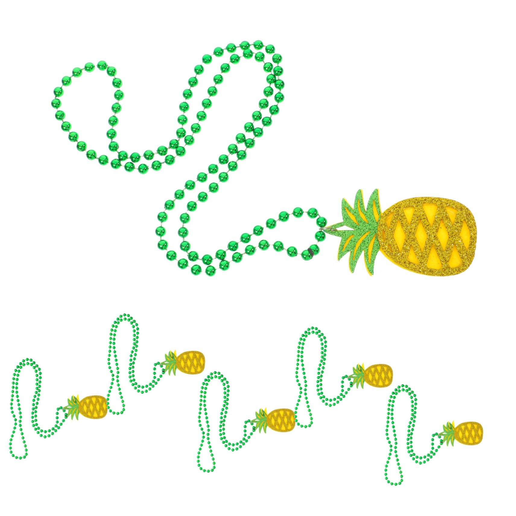 PRETYZOOM Summer Hawaiian Party Necklace 6pcs Pineapple Charm Tropical Luau Decor Birthday Supplies Classroom Reward
