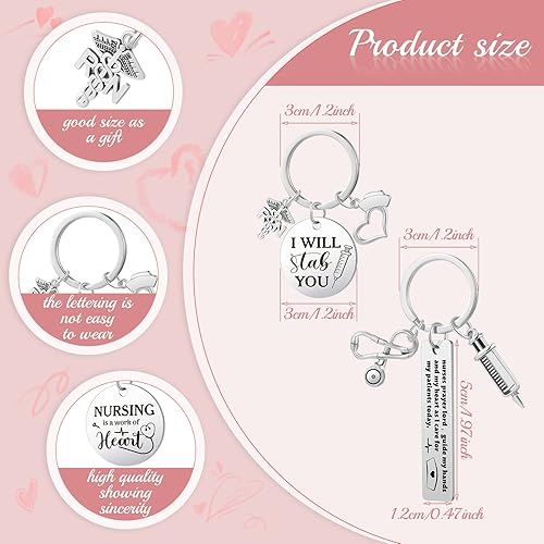 Miniatura 3 de 24 piezas de regalos de enfermera para mujeres, enfermeras, estudiantes, regalos de agradecimiento para enfermeras, llavero de enfermera, cosas para