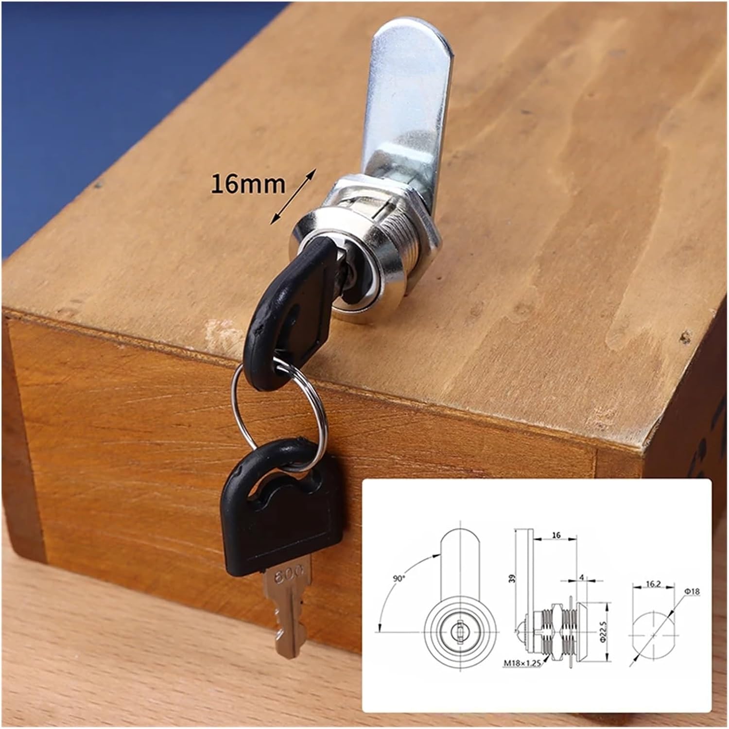Security Cam Lock 2 Sets Metal Alloy Cylinder Cabinet Locks Keys Included for Furniture Storage in Multicolor(Color2)