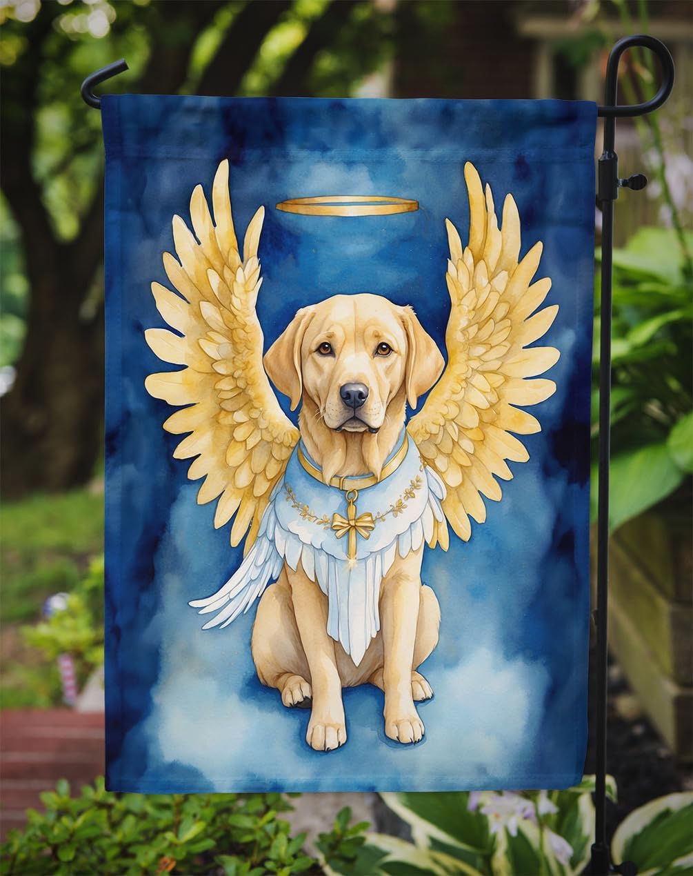 Caroline's Treasures DAC7028GF Yellow Chocolate Labrador Retriever My Angel Garden Flag Mailbox Flag Decorative Yard Flag Banner Outside Patio Artwork Yard Flower Beds, Garden Size, Multicolor