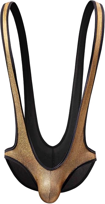 QiaTi Mens Leotard Bodysuit Stretch Wrestling Singlet Jumpsuit Thong One-Piece for Men