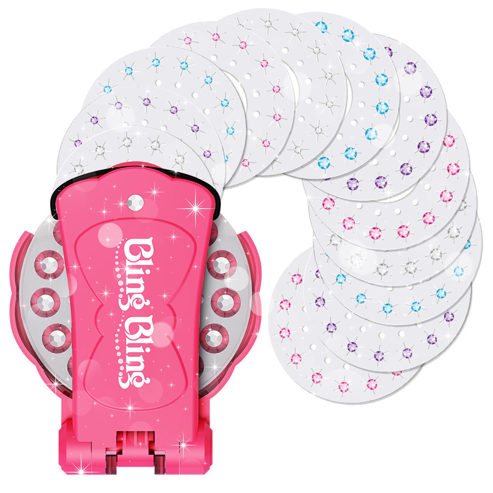 JSTHHTT Brillantini Per Capelli, Hair Bedazzler Kit Con 180 Diamanti E Extension Capelli, Applicatore Strass Diamante Gioielli Macchina Strumento Per Lo Styling Glam Per Ragazze E Bambini