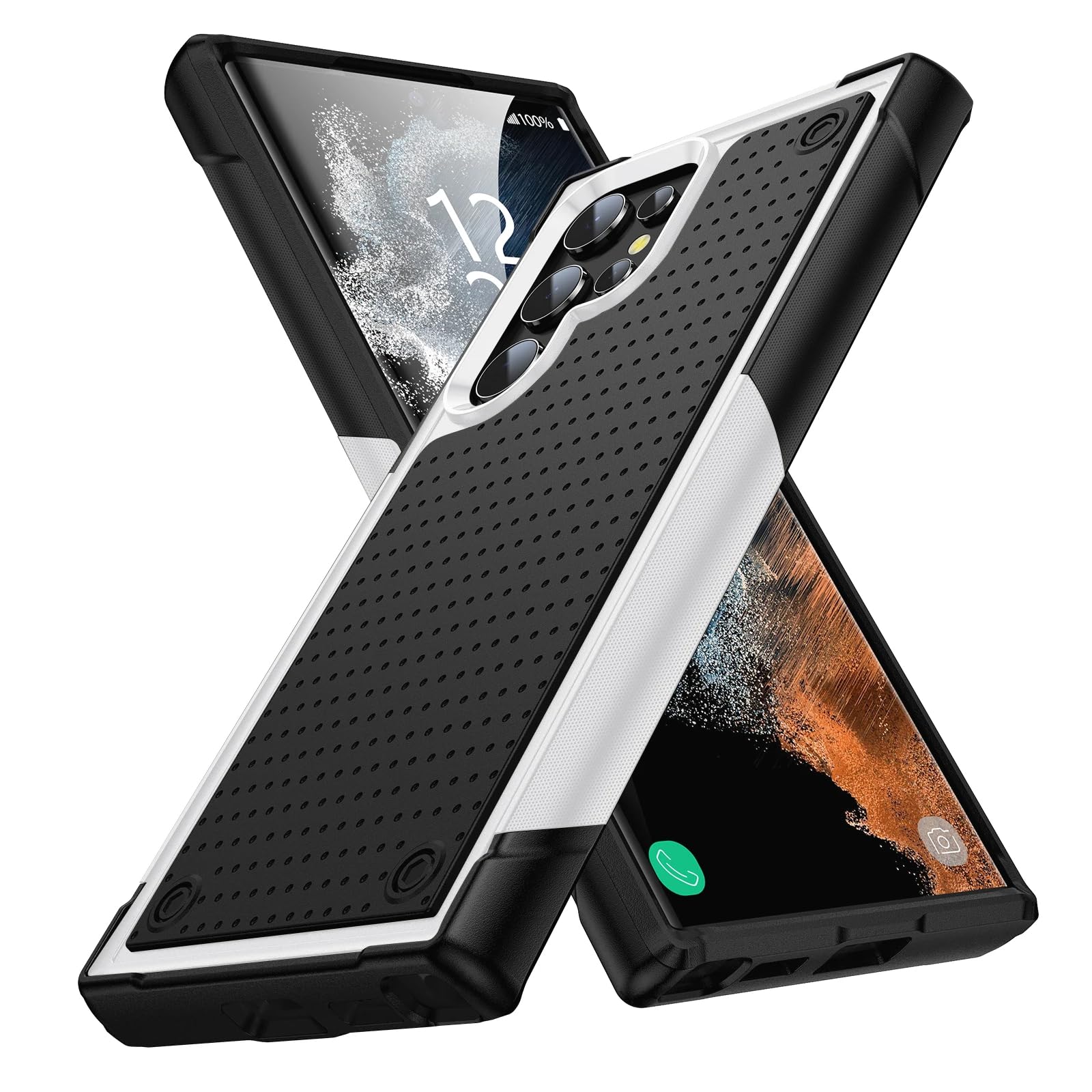 Coque robuste Galaxy S24 Plus antichoc et résistante noir blanc - 8