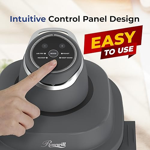 Miniatura 7 de Rosewill Freidora de aire de vidrio portátil 4 en 1, olla de cocina de vidrio transparente de 4.7 cuartos de galón con tapa de almacenamiento y