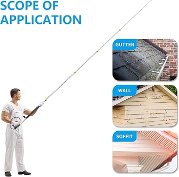 24FT Telescoping Pressure Washer Extension Wand - Brass Pressure Washer Quick Connect Kit...