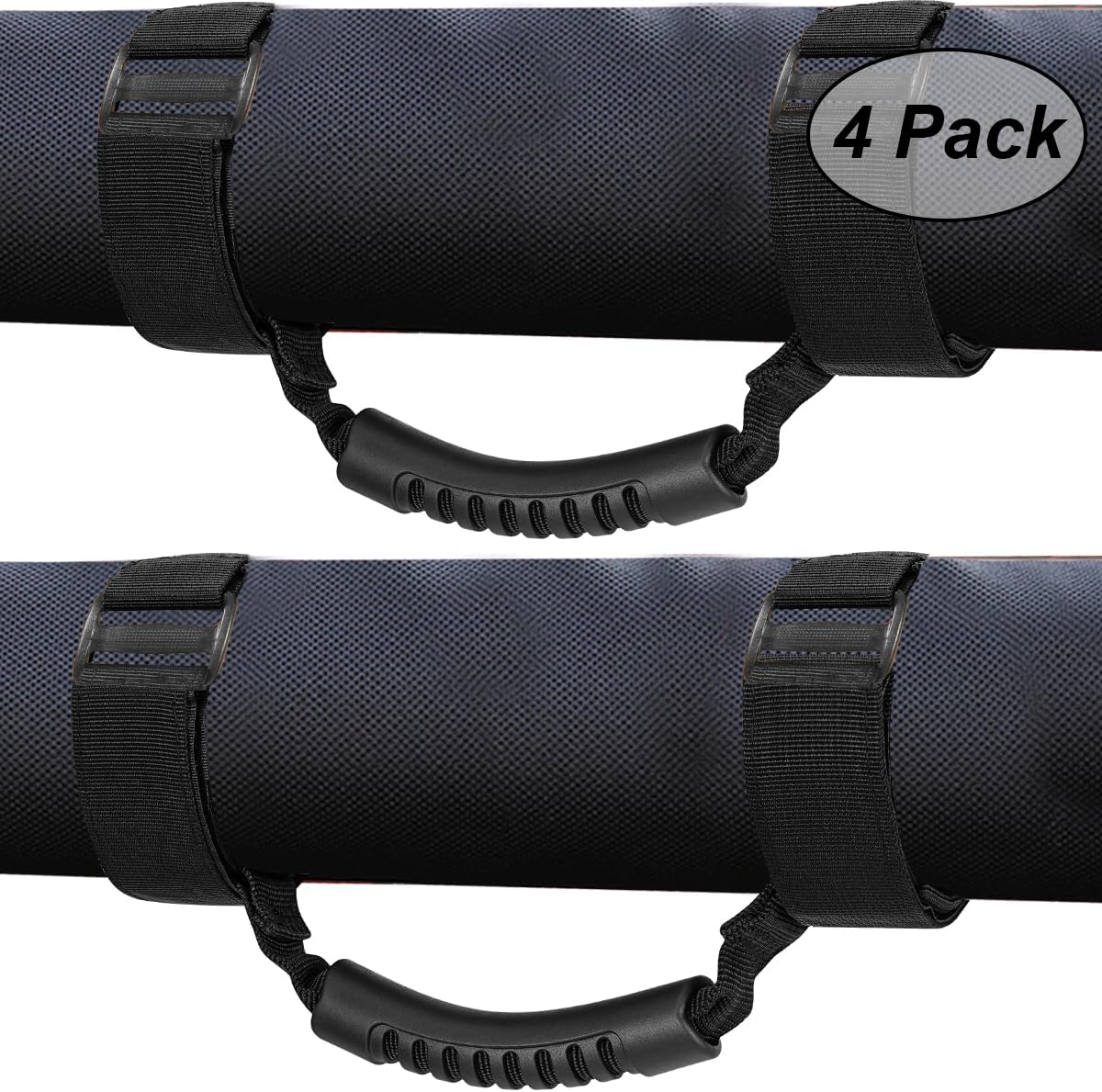 moveland 4 x Grab Handle Compatible with Roll Bar Grab Handles Jeep Wrangler YJ TJ JK JL Sports Sahara Freedom Rubicon X & Unlimited 1987-2023 (Black)