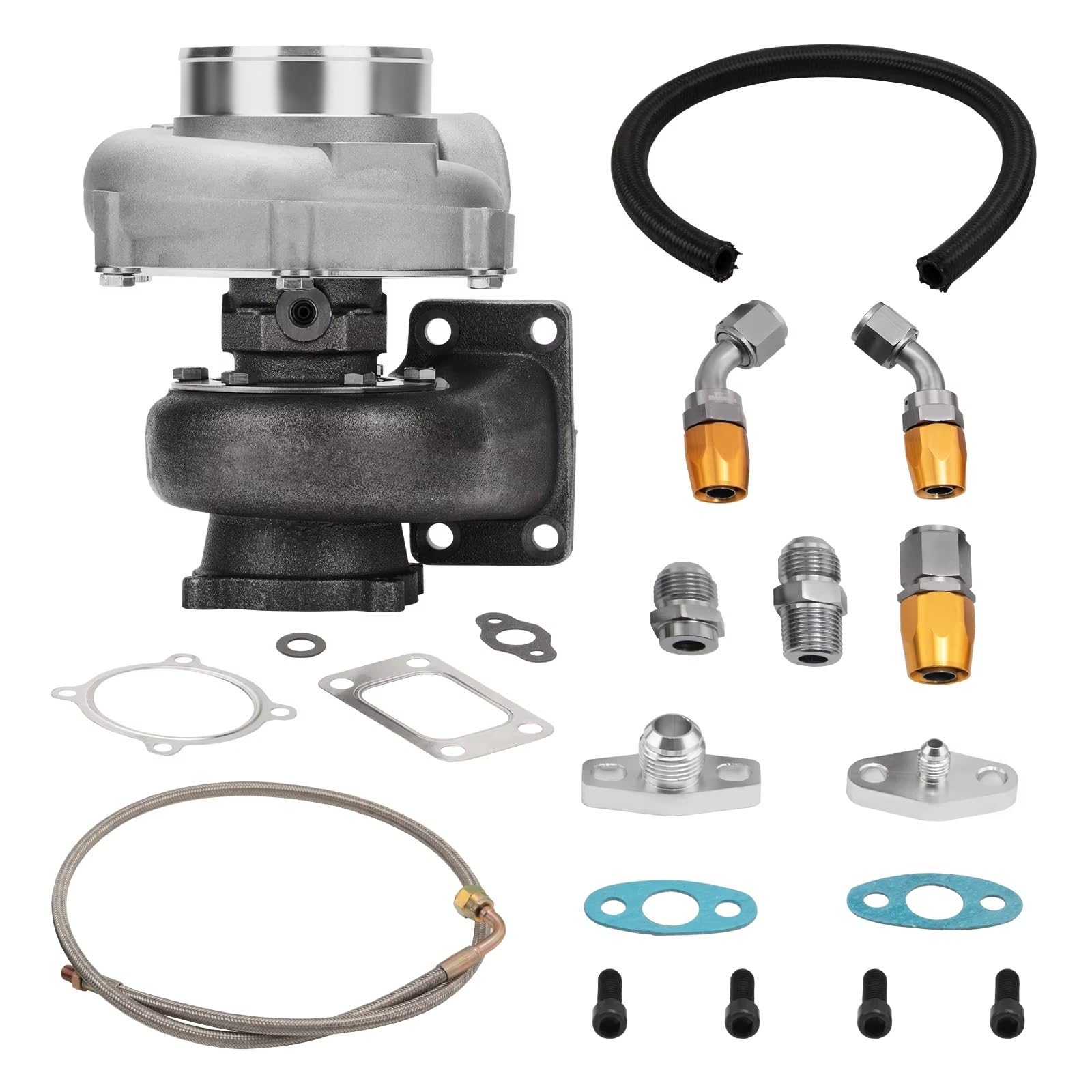Ricambi Auto Compatibile con Tutti I Motori A 4/6 Cilindri E 2.5L-6.0L Turbocompressore Universale Billet GT35 GT3582 con Applicazione di Linee