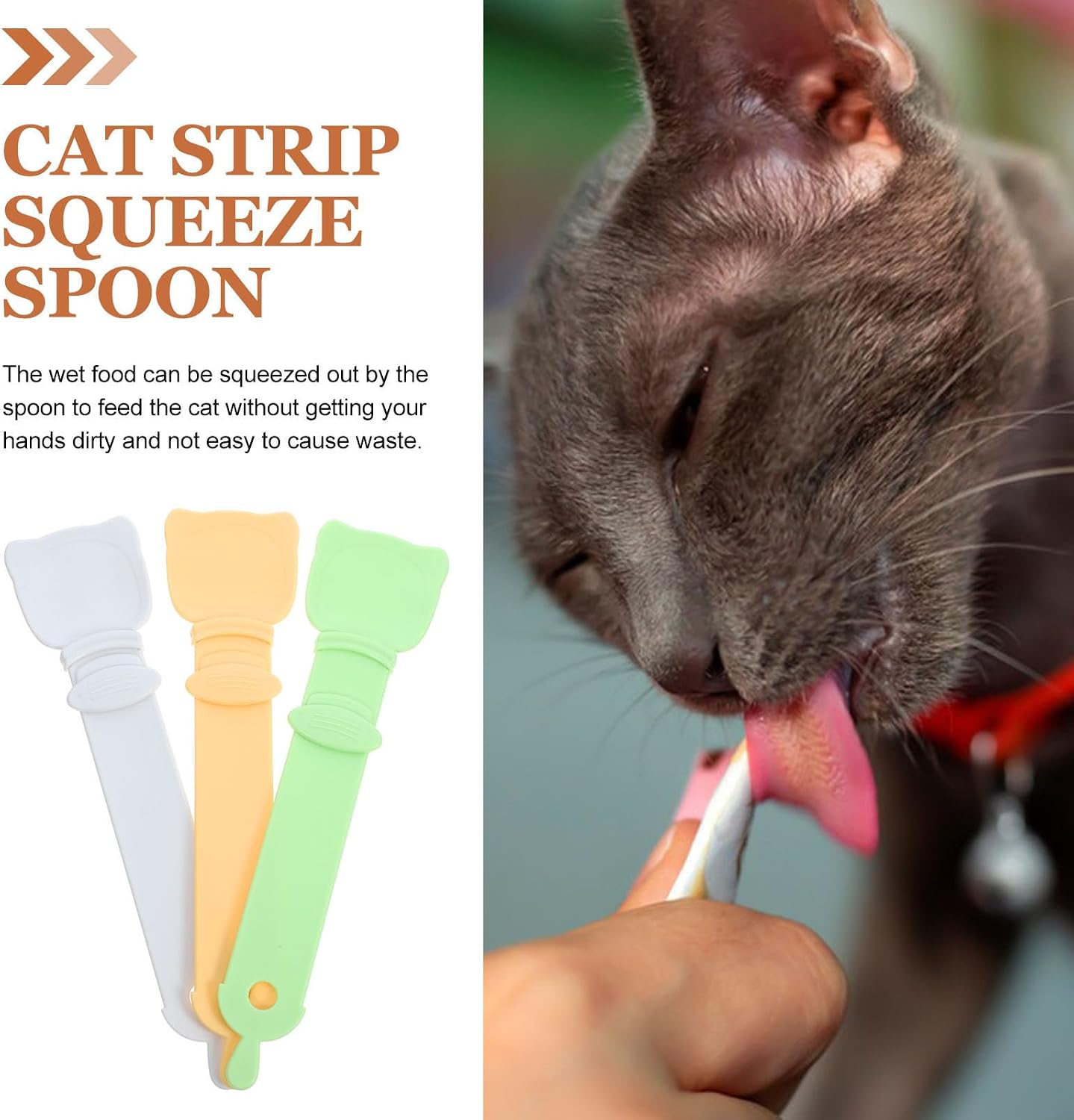 3pcs Cat Wet Treat Feeder Spoon Secure Locking Plastic image 3