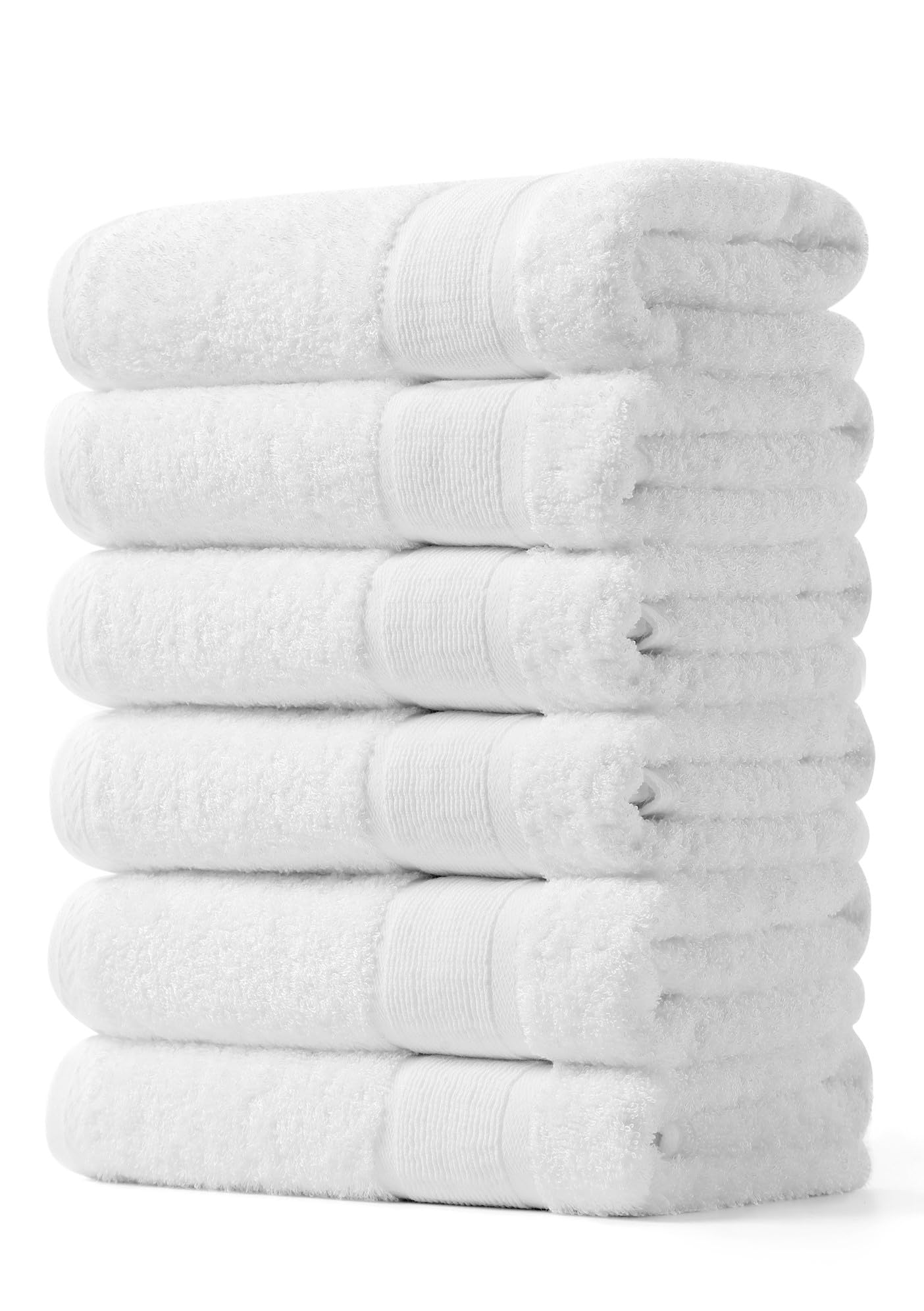 Aibaser Toallas de mano de 41 x 76 cm, ligeras y altamente absorbentes para baño, viajes, gimnasio, ducha y spa (blanco)