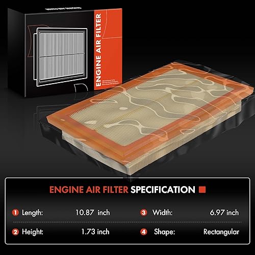 Miniatura 2 de A-Premium Filtro de aire de motor de 2 piezas compatible con Mercedes-Benz C300 2015-2018, C350e 2016-2018, E300 2017-2019, GLC300 2016-2019,